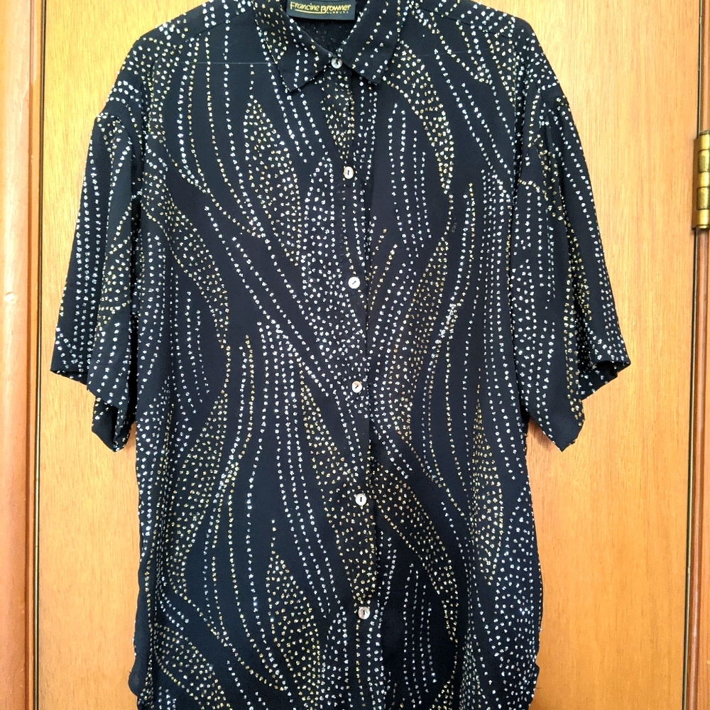 Fancy top with silver and gold sparkles